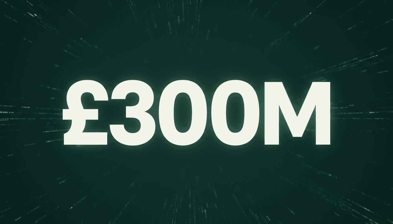 Bold typographic visual highlighting £300 million committed to UK AI biosecurity lab
