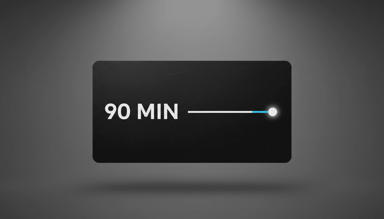 Minimalist graphic highlighting Instagram Features 90-minute horizontal video playback interface