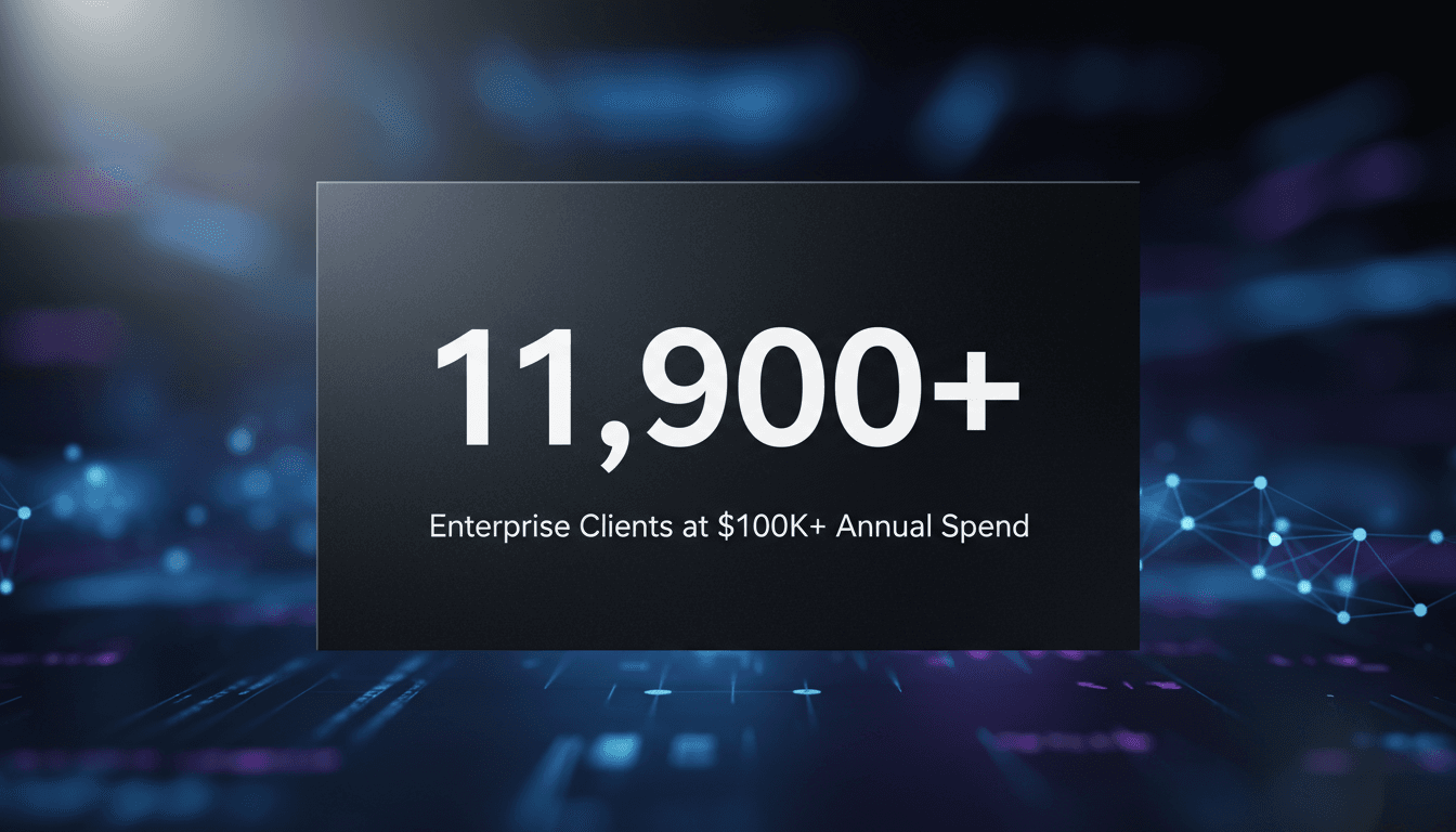 Clean minimalist typographic card displaying Anthropic enterprise customer metrics for Nasdaq IPO filing