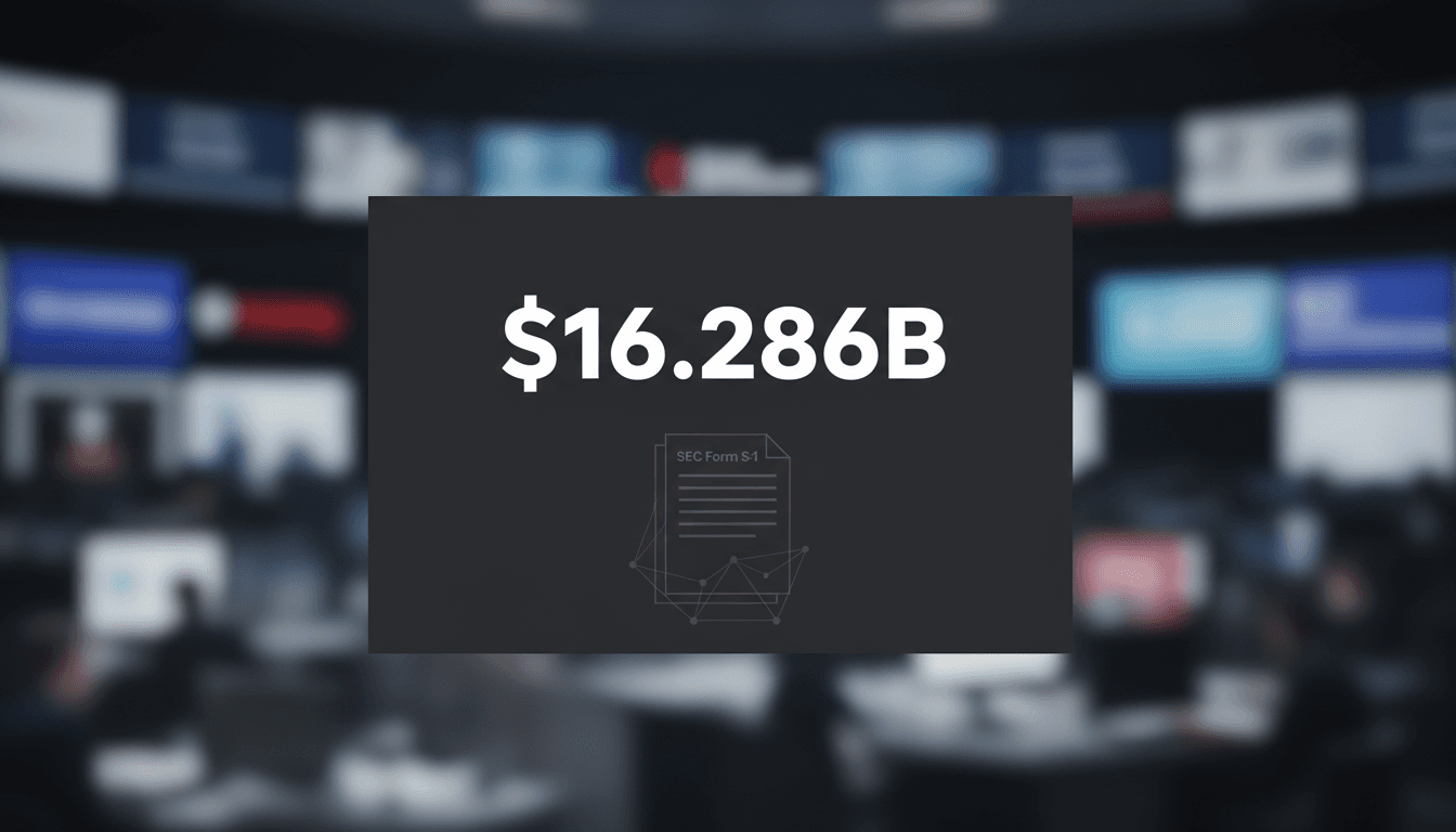 Minimalist dark digital card displaying Anthropic revenue metrics and SEC S-1 filing text on AI existential risks