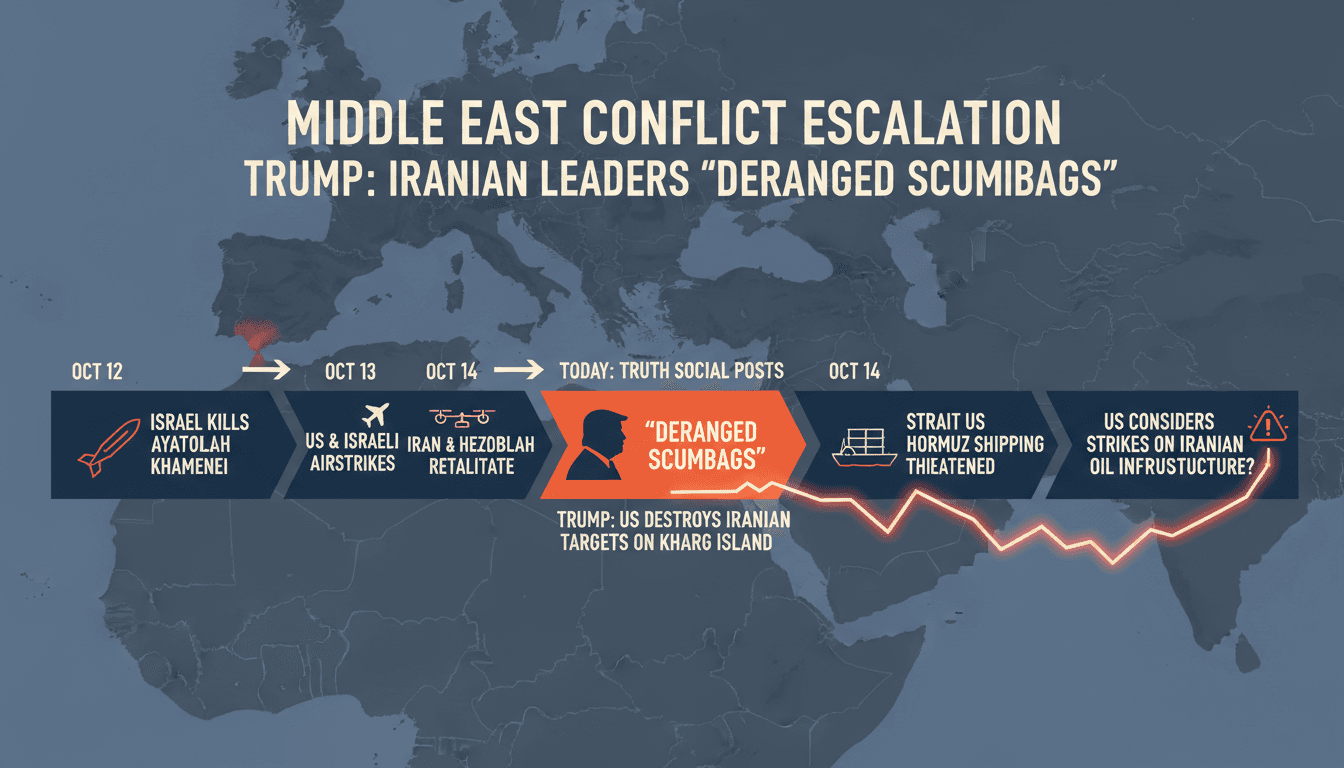 Trump Describes Iranian Leaders as Deranged Scumbags Amid Middle East Conflict Escalation