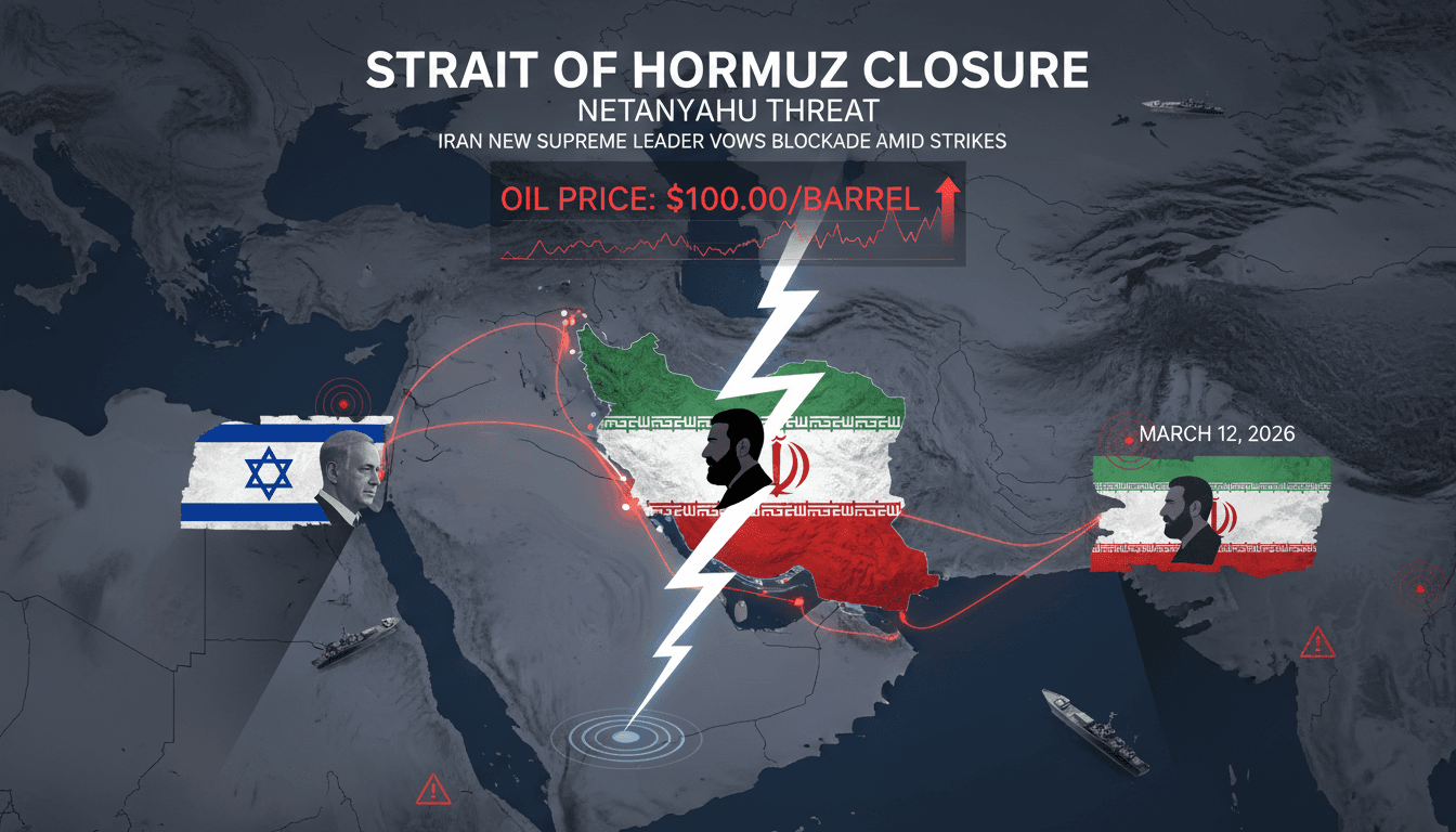 Iran New Supreme Leader Vows Strait of Hormuz Closure Amid Netanyahu Threat