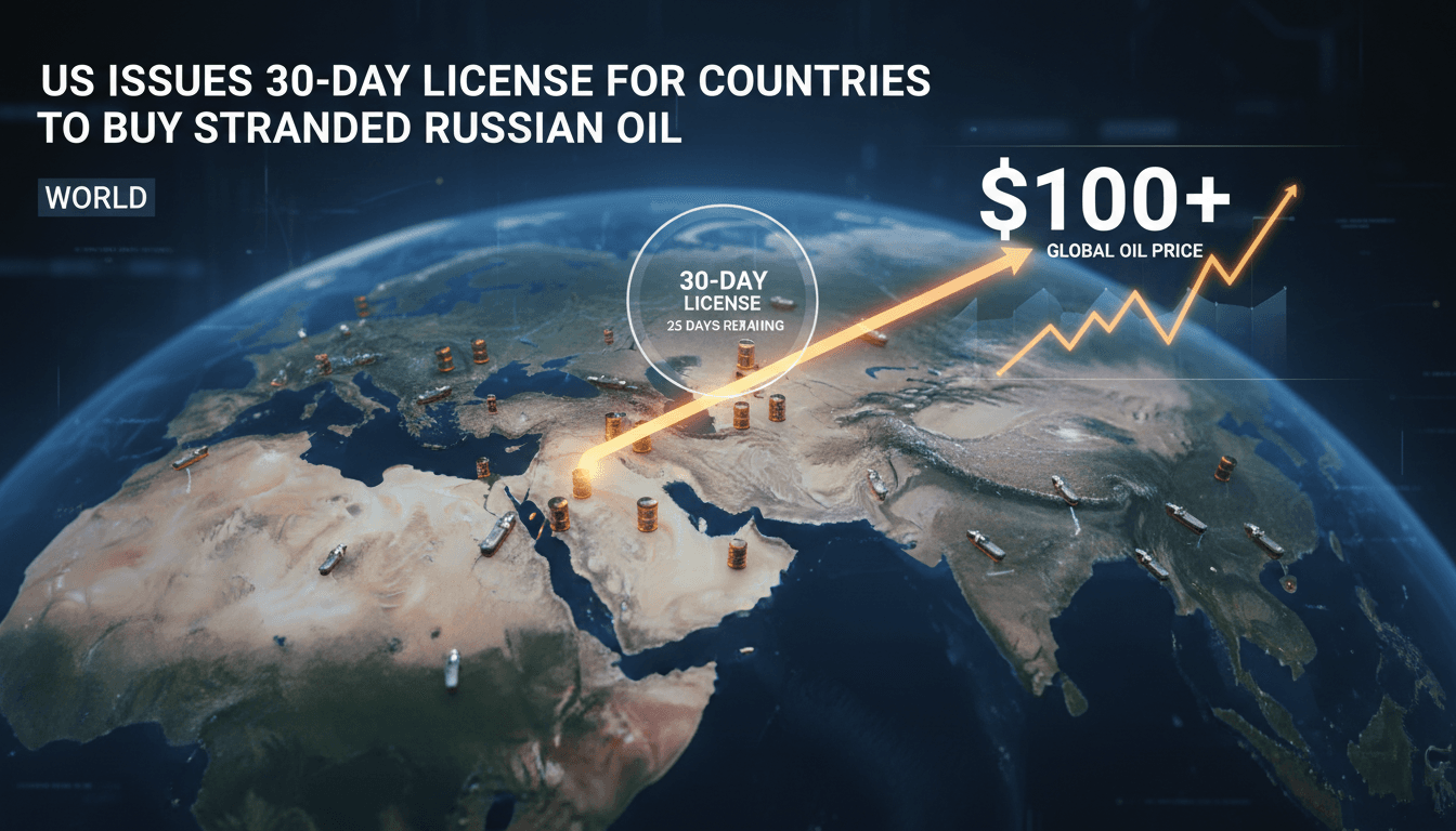 US Issues 30-Day License for Countries to Buy Stranded Russian Oil