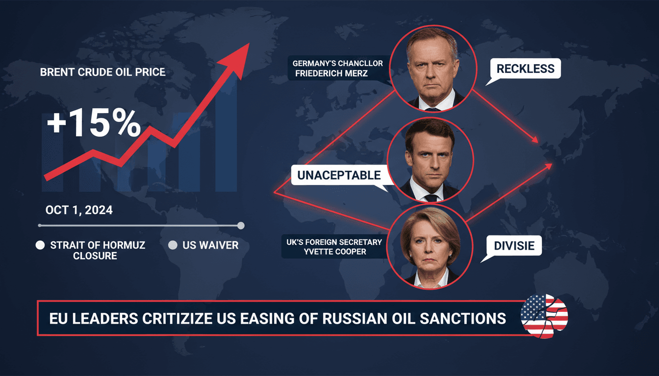 European leaders criticize US temporary easing of Russian oil sanctions