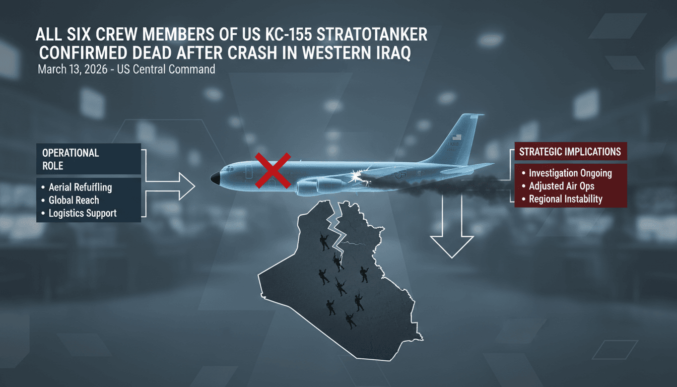 All Six Crew Members of US KC-135 Stratotanker Confirmed Dead After Crash in Western Iraq
