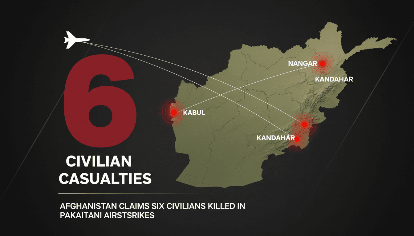 Afghanistan claims six civilians killed in Pakistani airstrikes