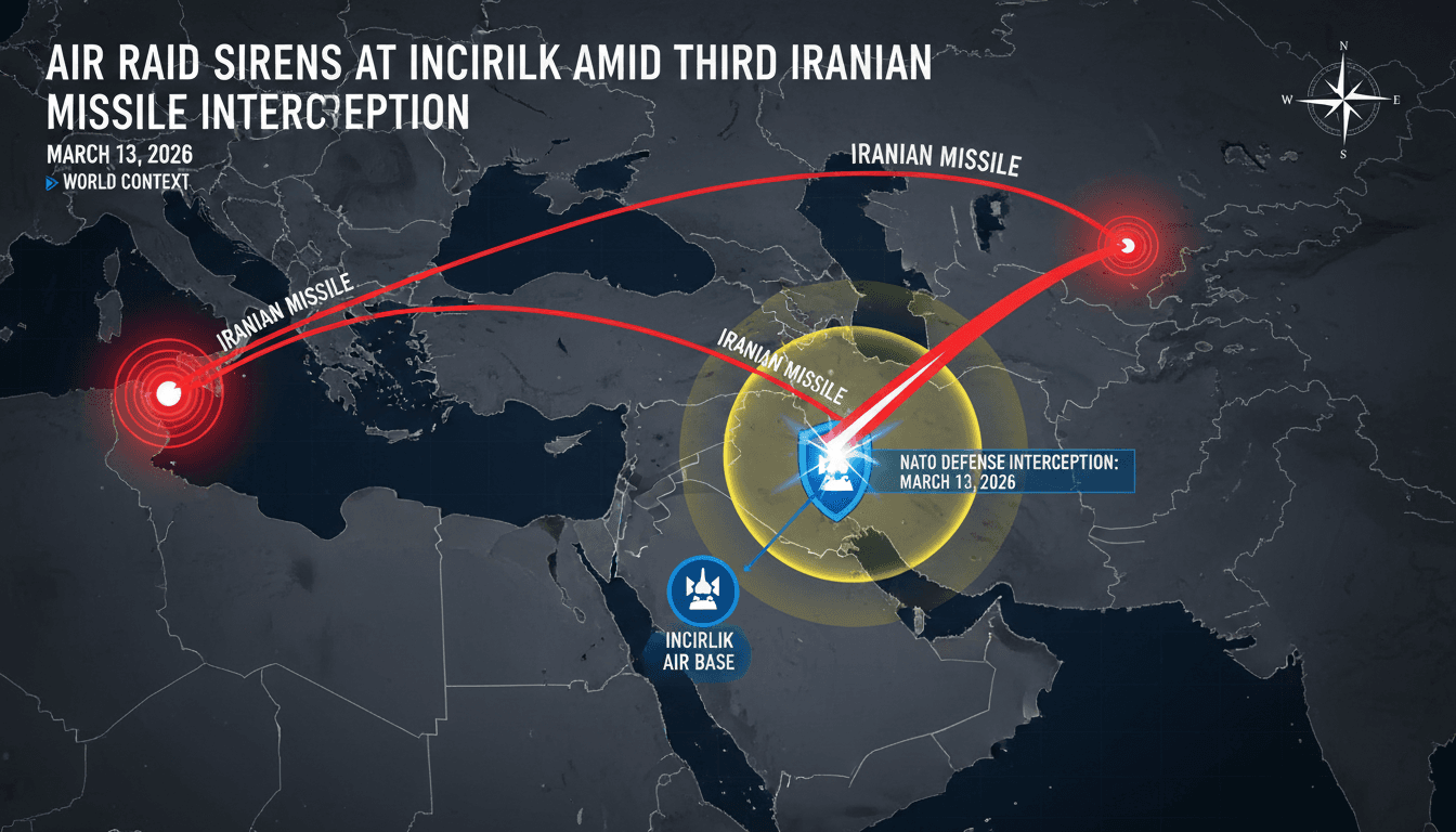 Air raid sirens activate at NATO Incirlik Air Base amid third Iranian missile interception