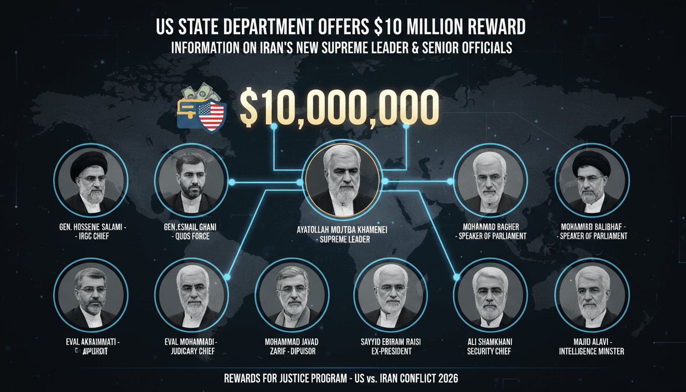 US State Department offers up to $10 million reward for information on Iran's new supreme leader and senior officials