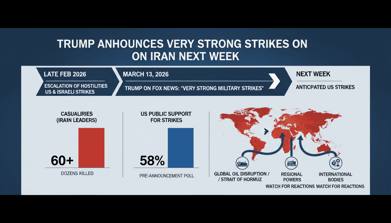 Trump announces very strong strikes on Iran next week