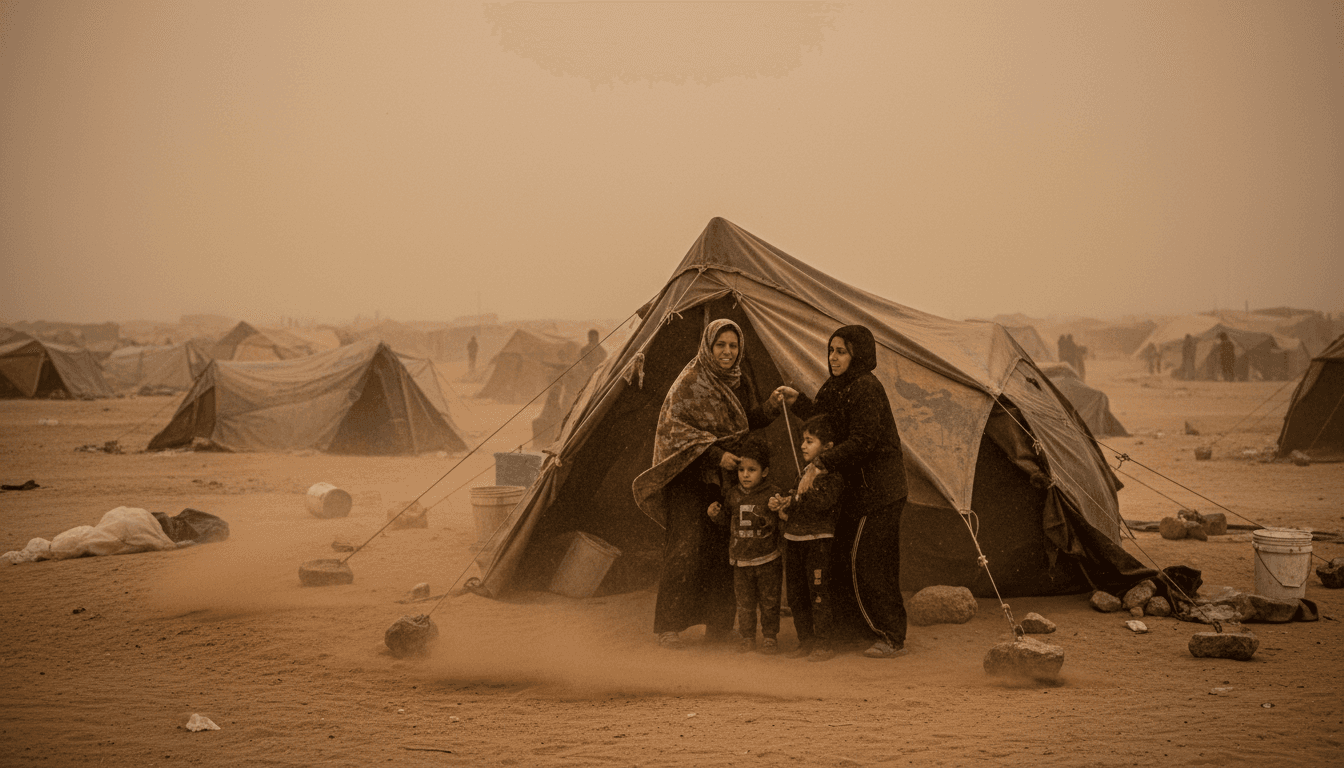 Severe sandstorm impacts displaced Palestinians in Gaza Strip