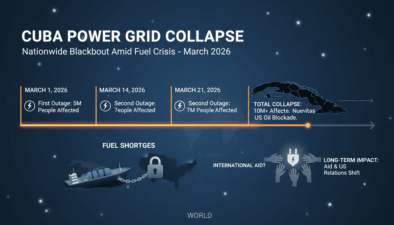 Cuba Experiences Nationwide Power Grid Collapse Amid Fuel Crisis