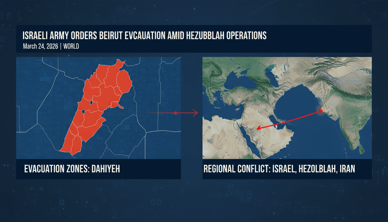 Israeli Army Orders Evacuation of Seven Neighborhoods in Beirut Amid Hezbollah Operations