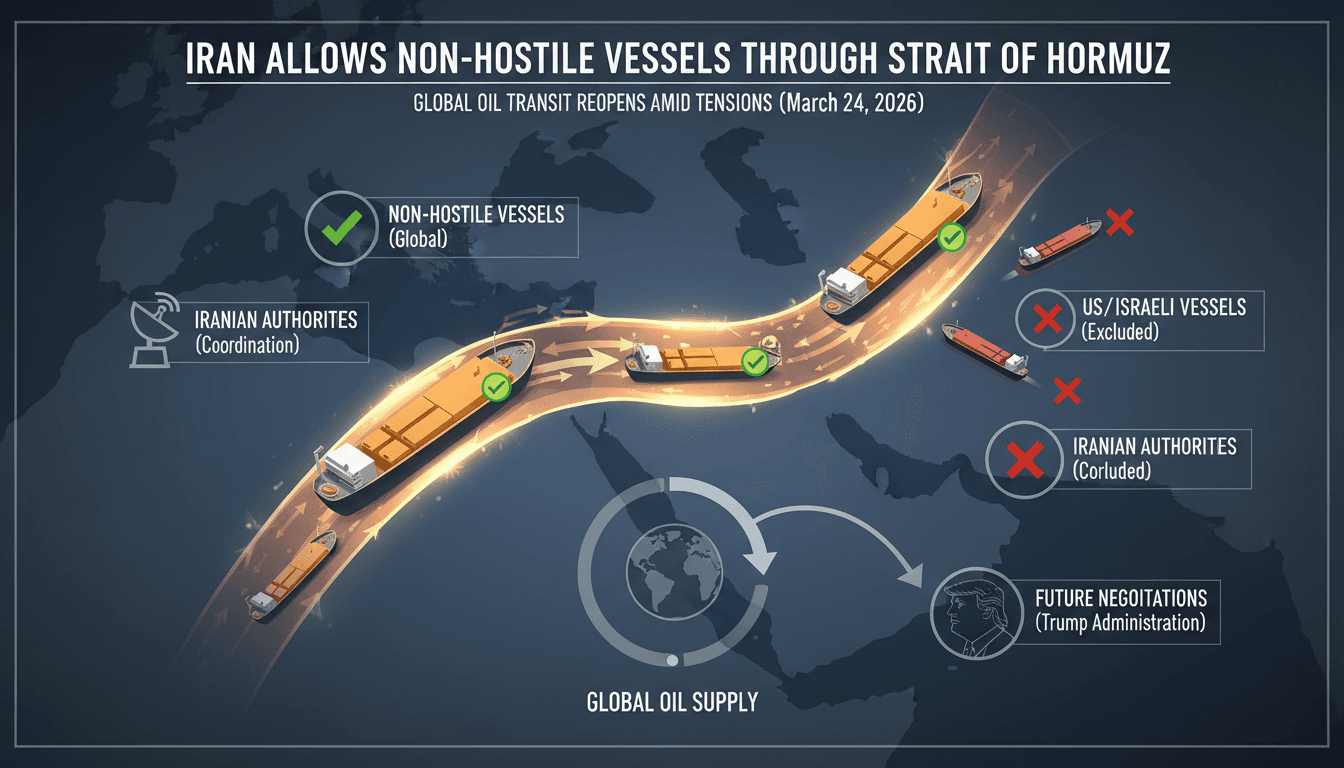Iran Allows Non-Hostile Vessels to Transit Strait of Hormuz Amid Ongoing Conflict