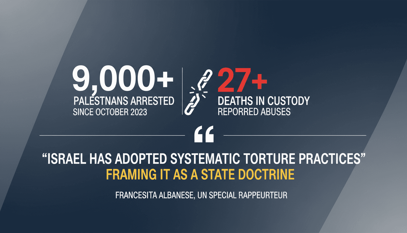 UN Rapporteur Accuses Israel of Institutionalized Torture Against Palestinians