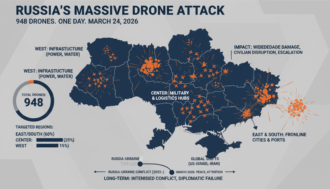 Russia Conducts Largest Drone Attack on Ukraine Since 2022 Invasion