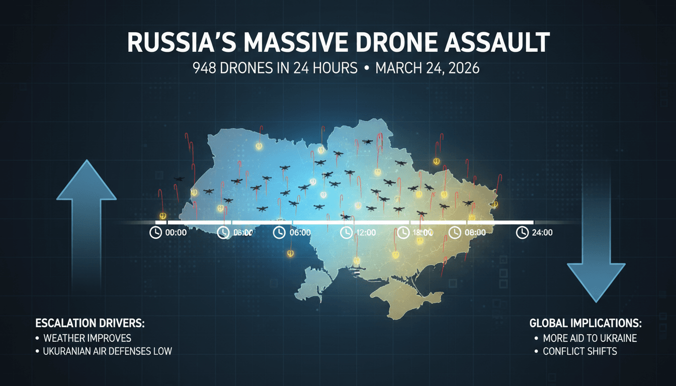 Russia Executes Largest Drone Assault on Ukraine with 948 Drones in 24 Hours