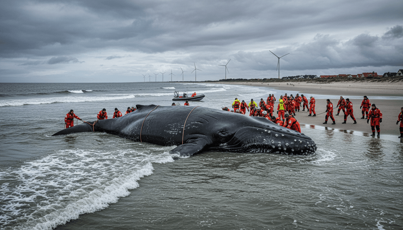 Rescue efforts for stranded humpback whale in Germany fail as animal's condition deteriorates