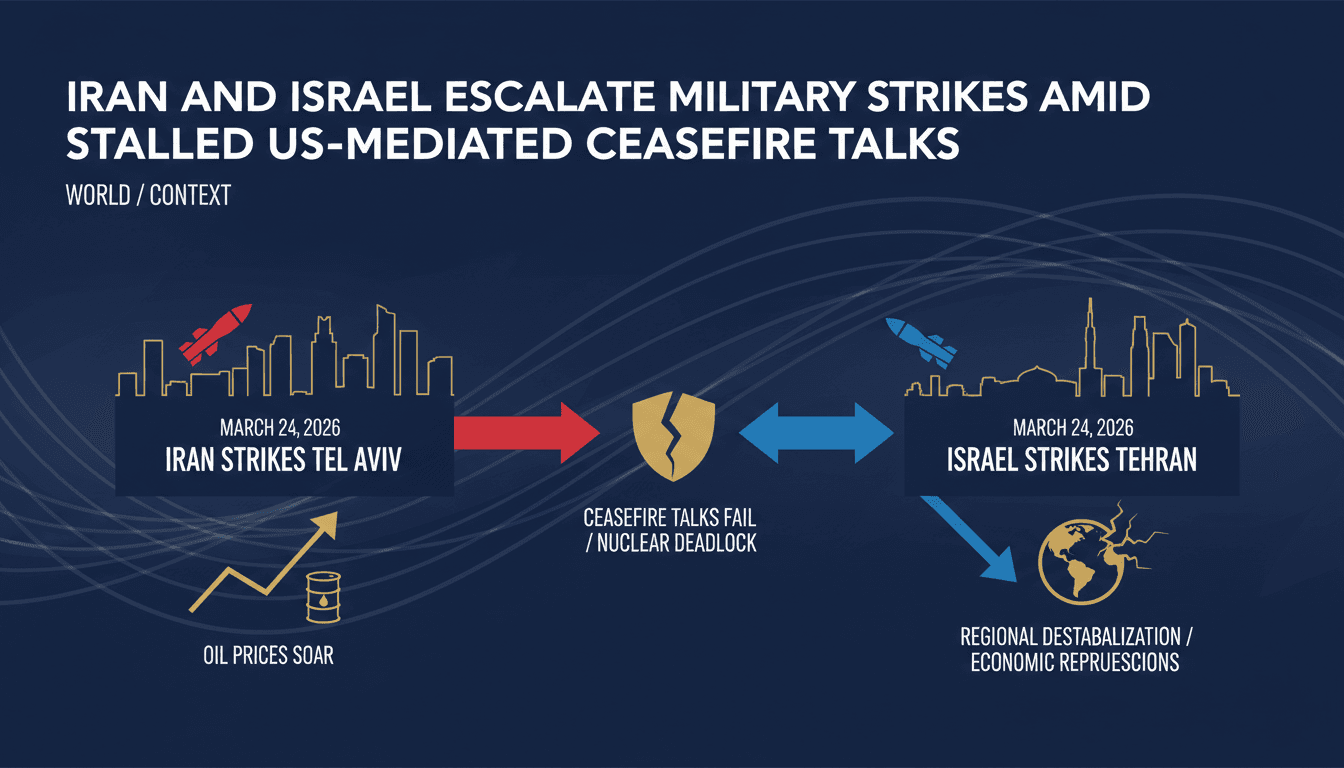 Iran and Israel escalate military strikes amid stalled US-mediated ceasefire talks