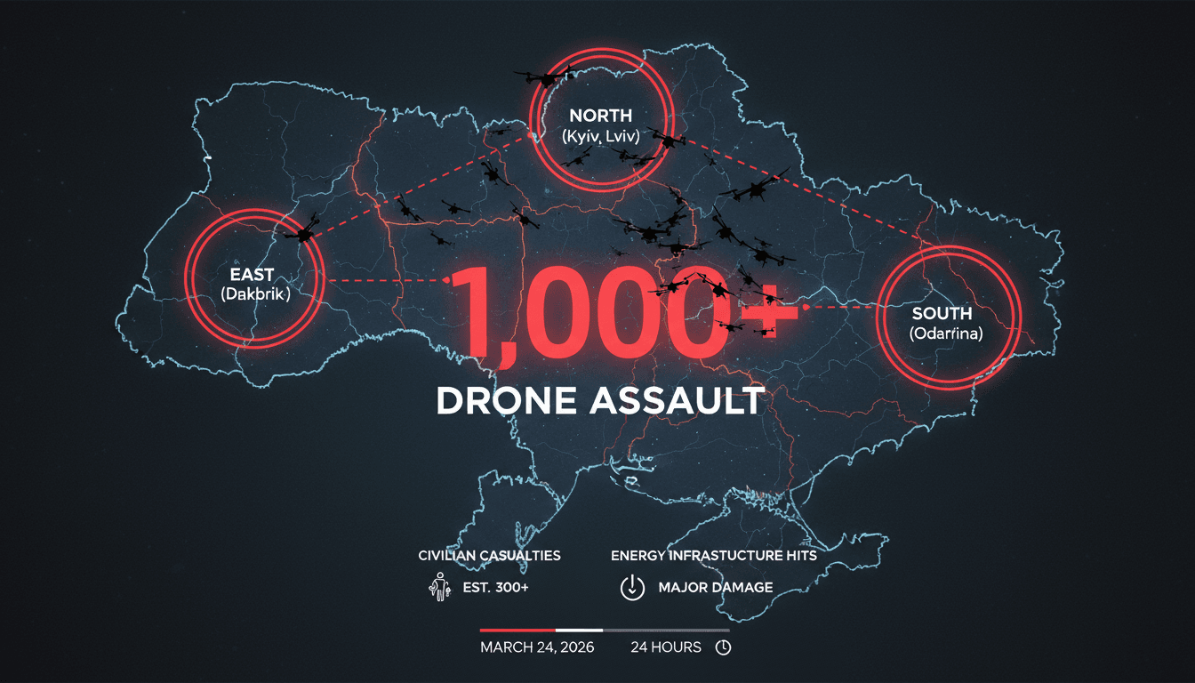 Russian Military Conducts Largest Drone Assault on Ukraine in 24 Hours