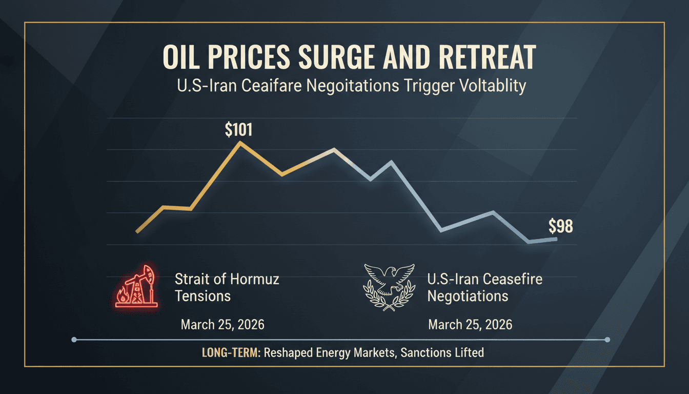 Oil Prices Surge and Retreat Amid U.S.-Iran Ceasefire Negotiations