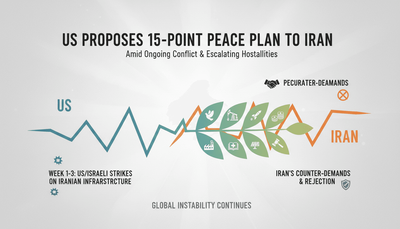 US Proposes 15-Point Peace Plan to Iran Amid Ongoing Conflict