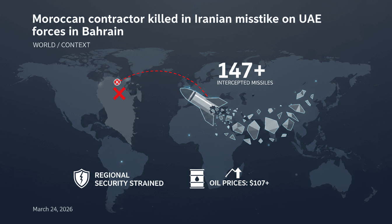 Moroccan contractor killed in Iranian missile strike on UAE forces in Bahrain