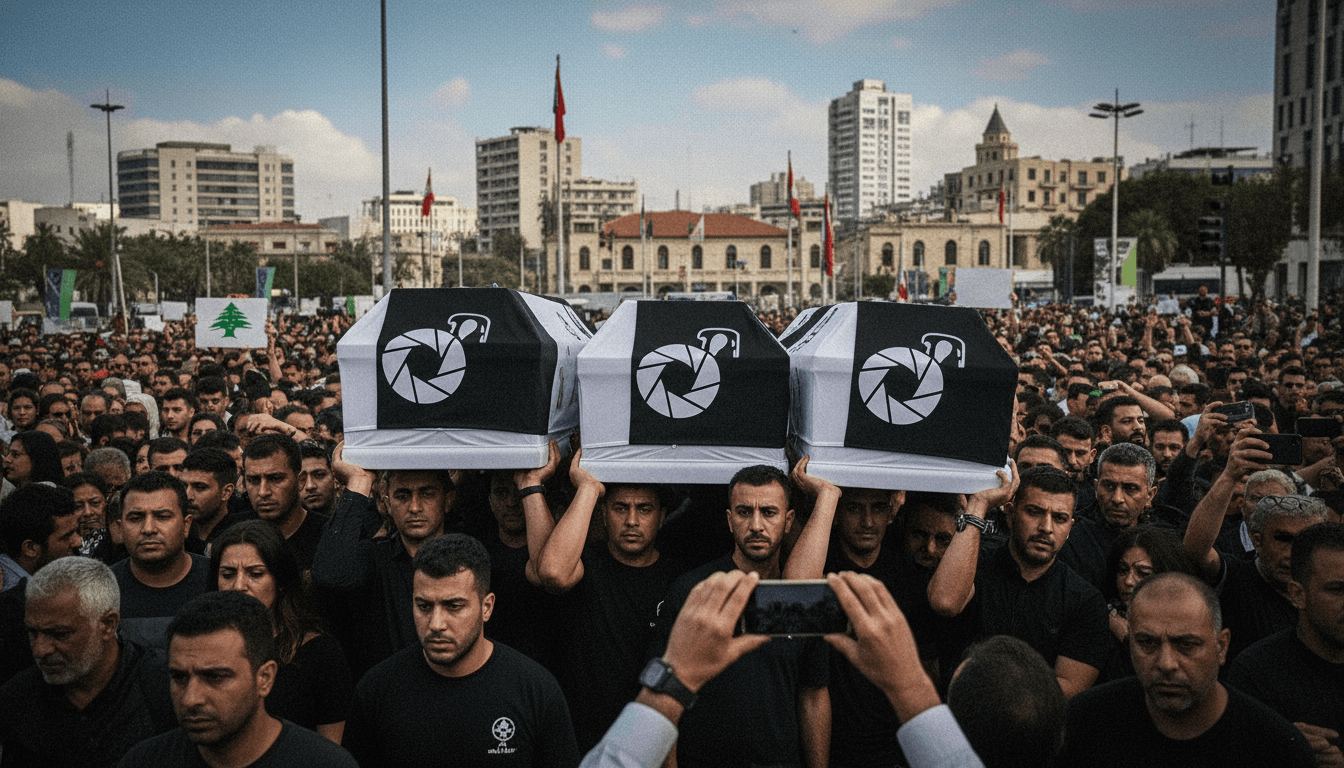 Funerals Held for Three Lebanese Journalists Killed in Israeli Airstrike