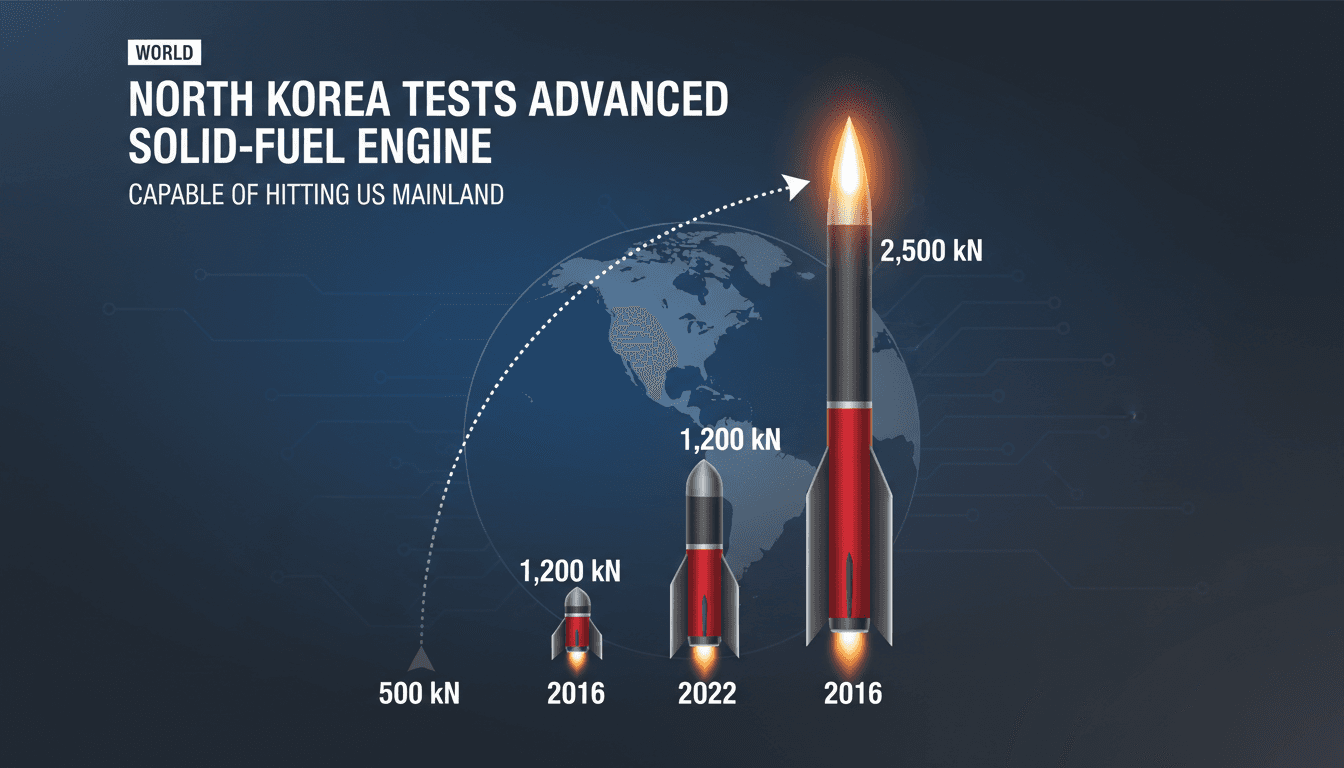 North Korea Tests Advanced Solid-Fuel Engine Capable of Hitting US Mainland