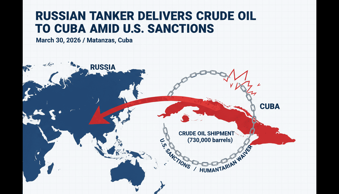 Russian Tanker Delivers Crude Oil to Cuba Amid U.S. Sanctions