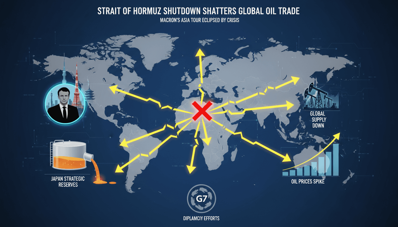 Strait of Hormuz Closure Disrupts Global Oil Trade During Macron's Asia Tour