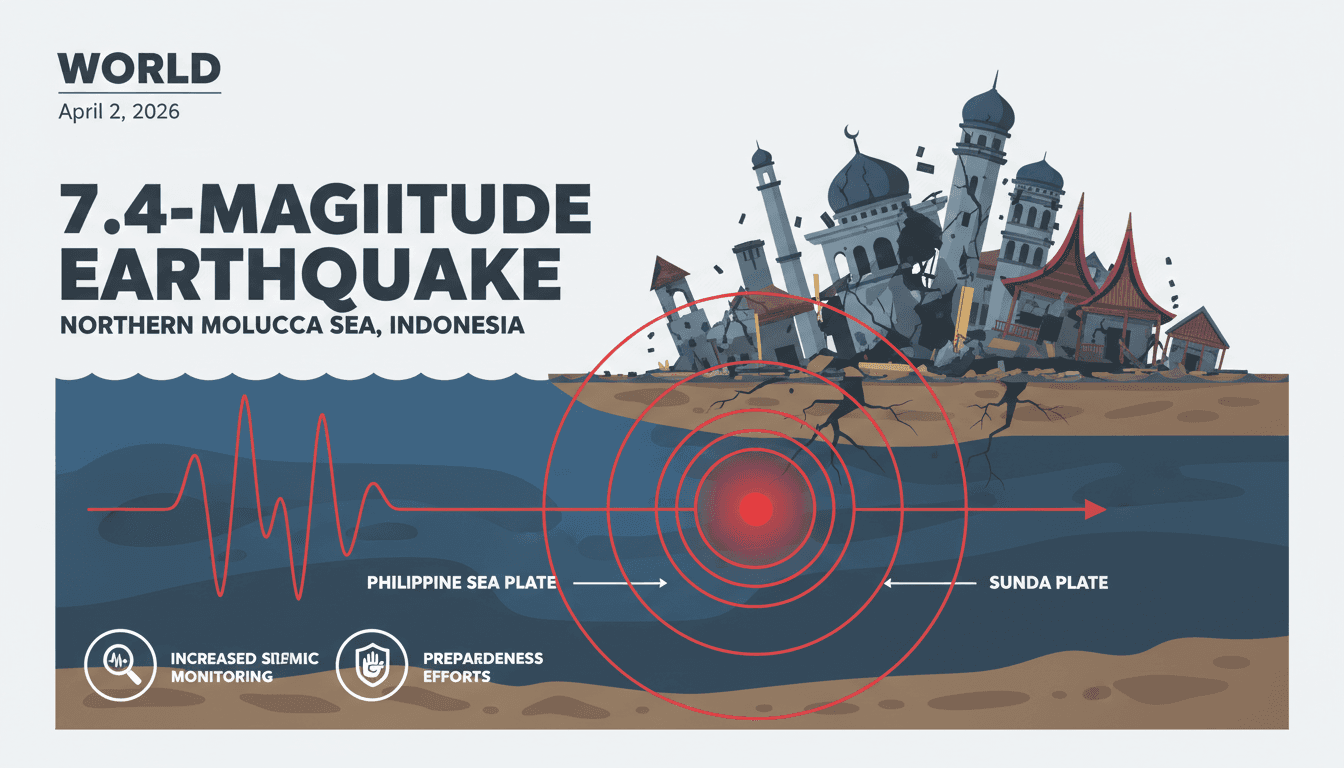 7.4-Magnitude Earthquake Strikes Northern Molucca Sea in Indonesia