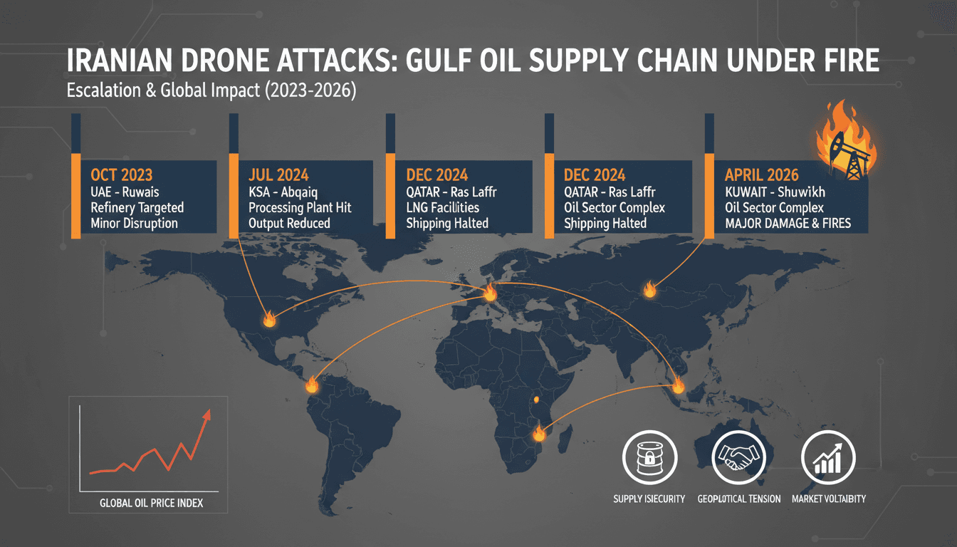 Iranian Drone Attack on Kuwait Petroleum Corporation Facilities Causes Fires and Material Damage