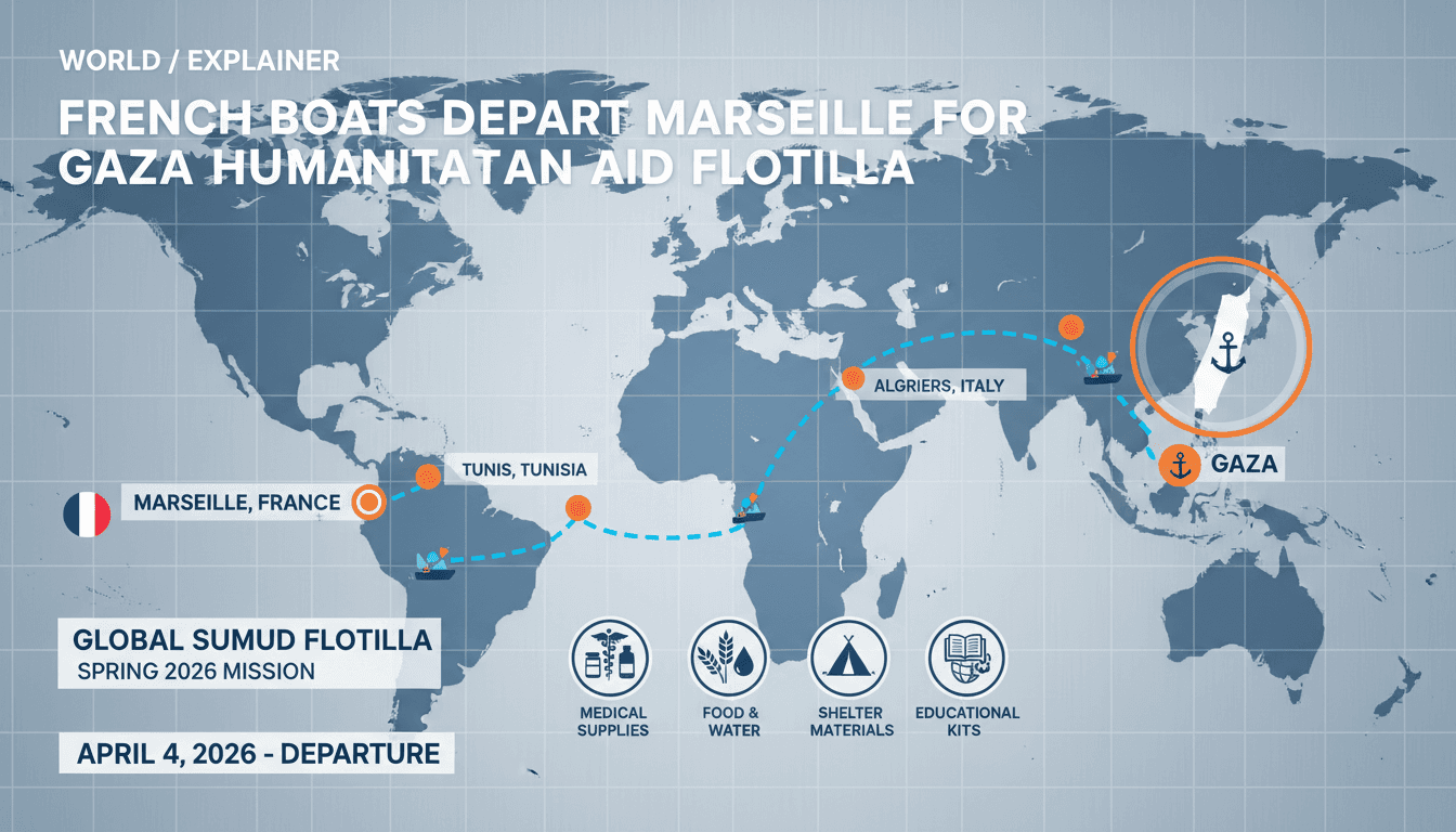 French Boats Depart Marseille for Gaza Humanitarian Aid Flotilla