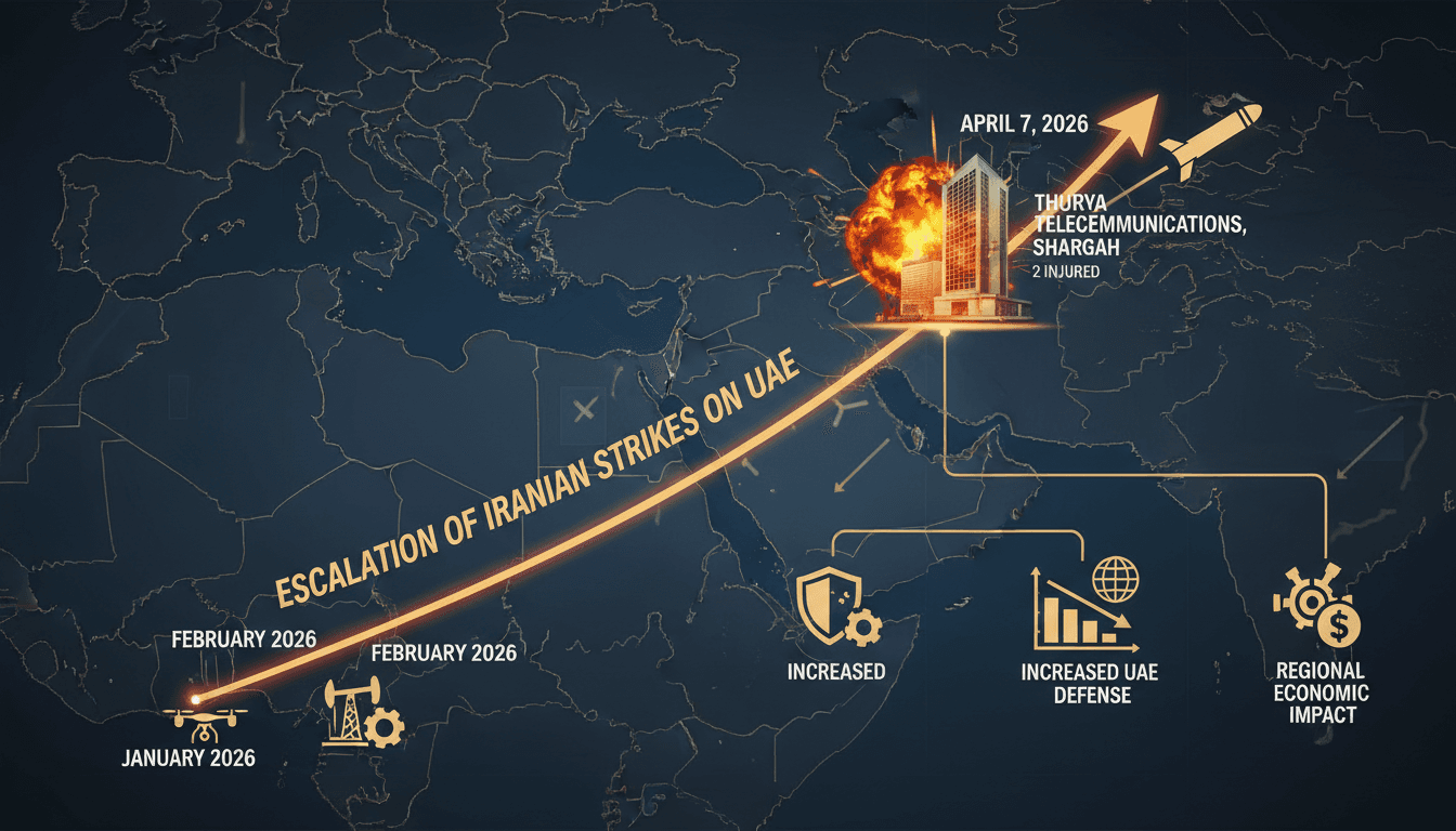 Iranian Missile Strikes Thuraya Telecommunications Building in Sharjah Injuring Two