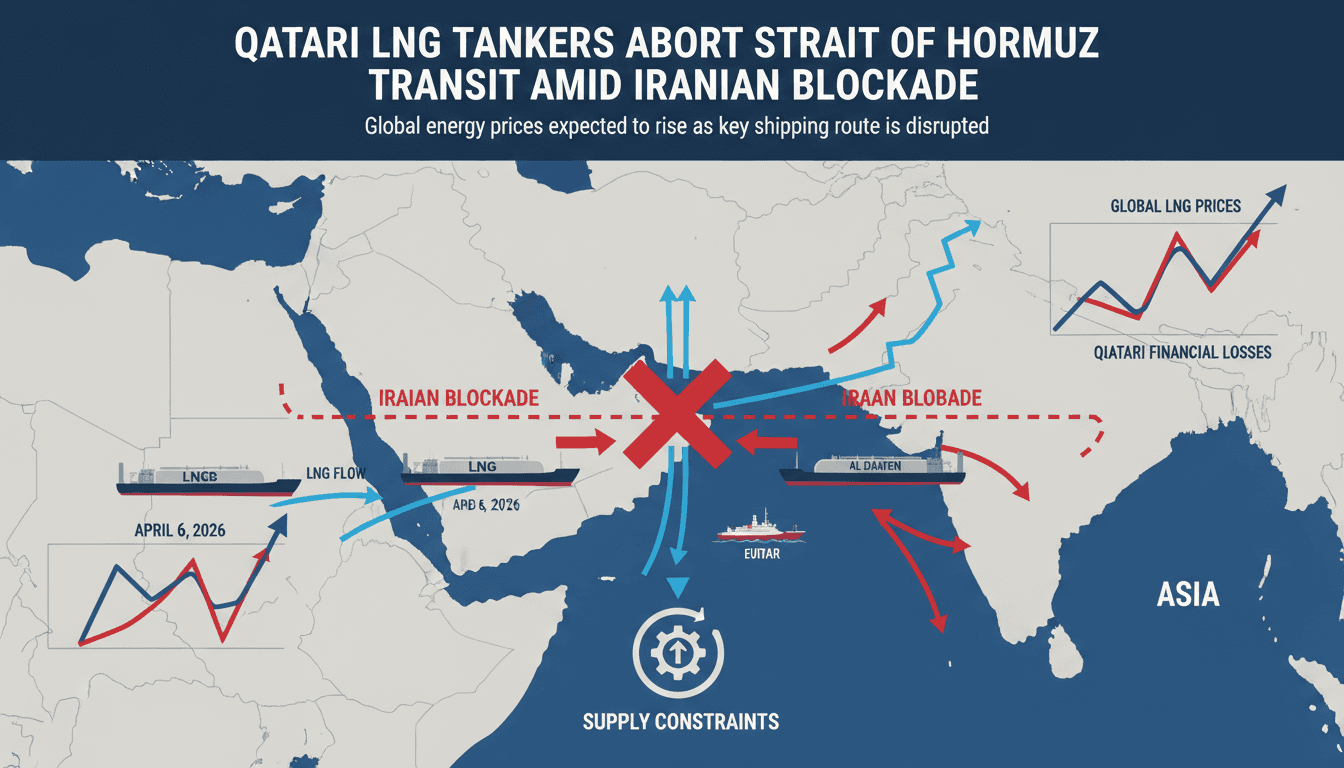 Qatari LNG tankers abort Strait of Hormuz transit amid Iranian blockade