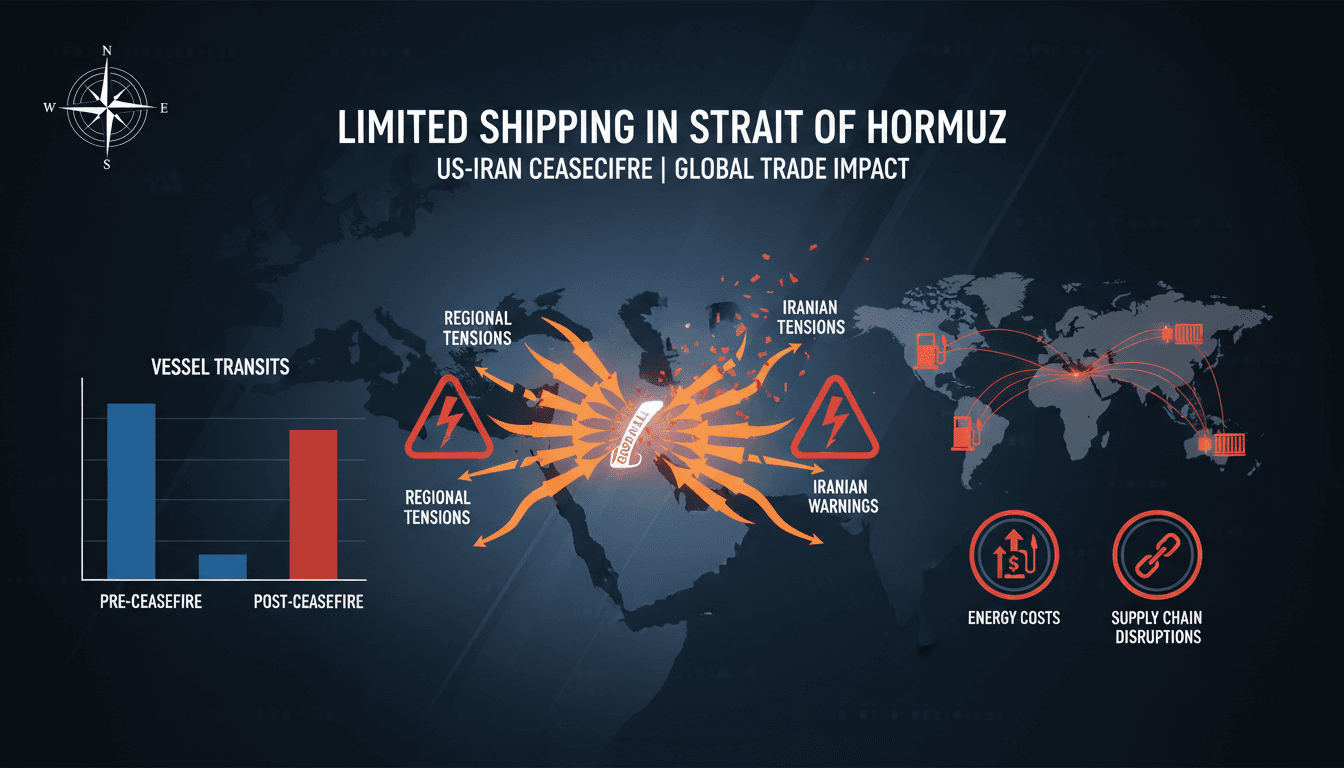 Limited shipping traffic continues in Strait of Hormuz despite US-Iran ceasefire