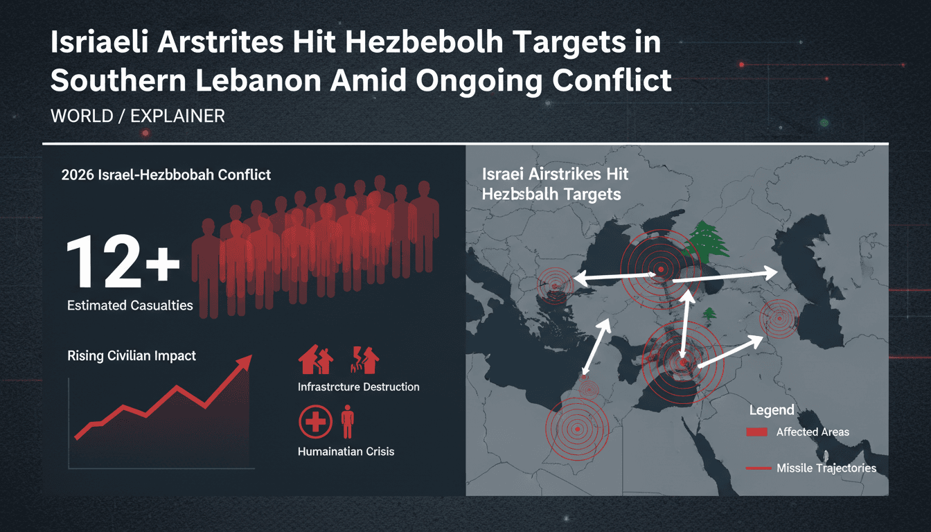 Israeli Airstrikes Hit Hezbollah Targets in Southern Lebanon Amid Ongoing Conflict