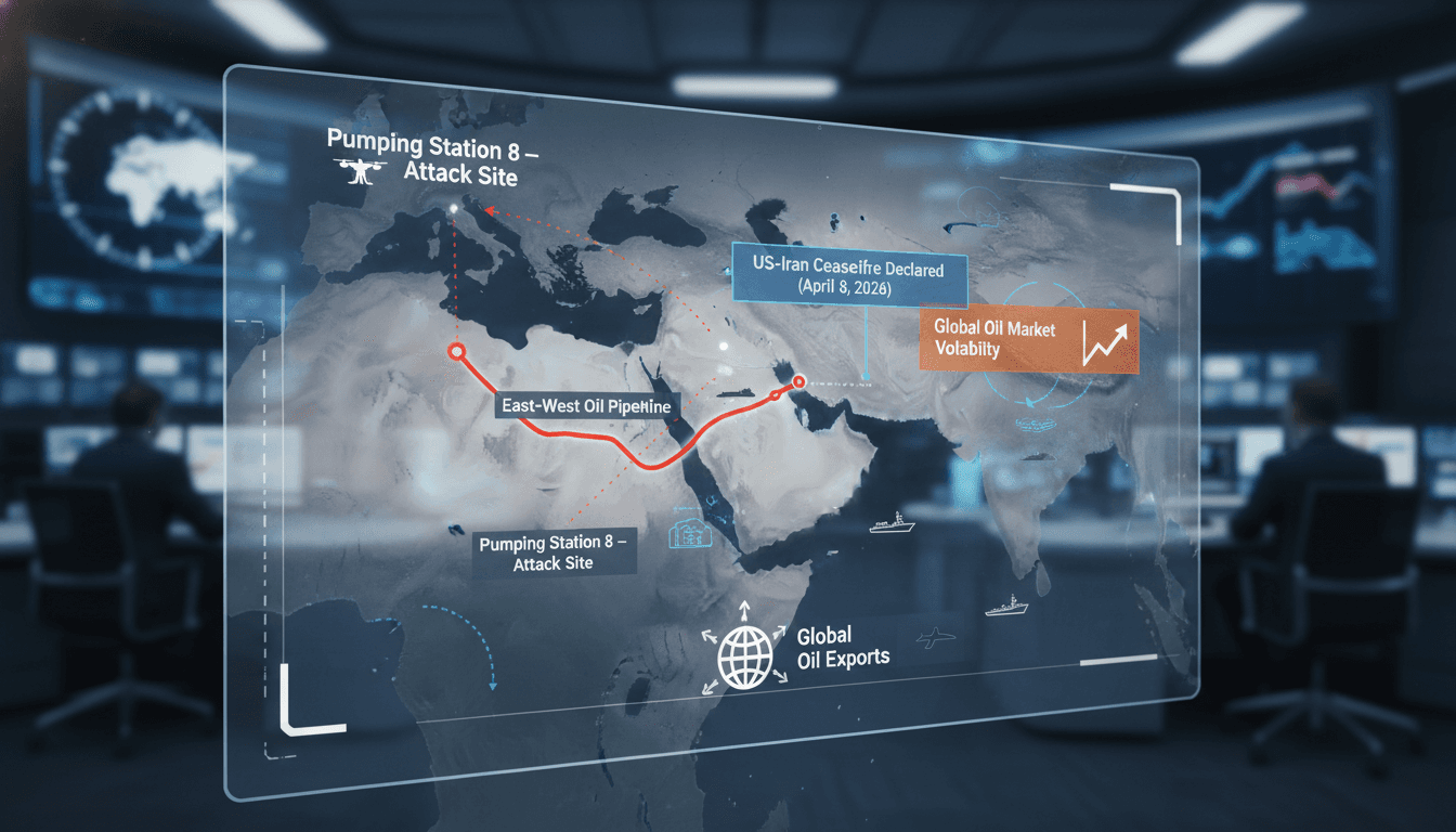 Drone attack targets Saudi Arabia's East-West oil pipeline following US-Iran ceasefire