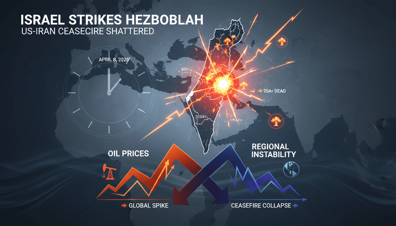 Israel Launches Major Airstrikes on Hezbollah in Lebanon Following US-Iran Ceasefire Announcement