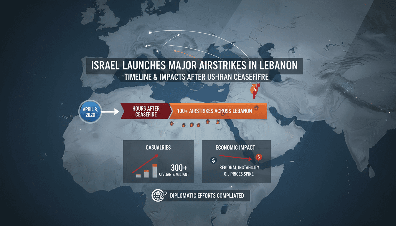 Israel Launches Major Airstrikes in Lebanon Following US-Iran Ceasefire Announcement