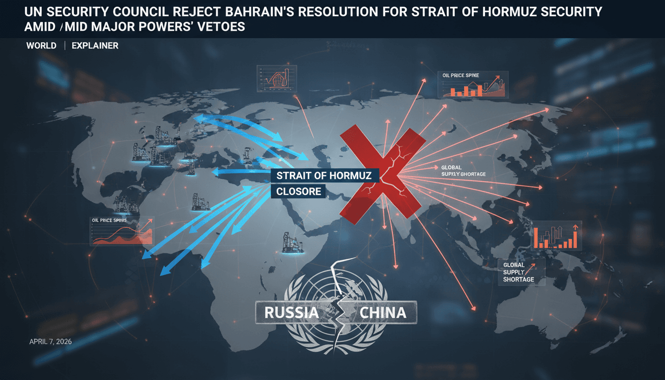 UN Security Council Rejects Bahrain's Resolution for Strait of Hormuz Security Amid Major Powers' Vetoes