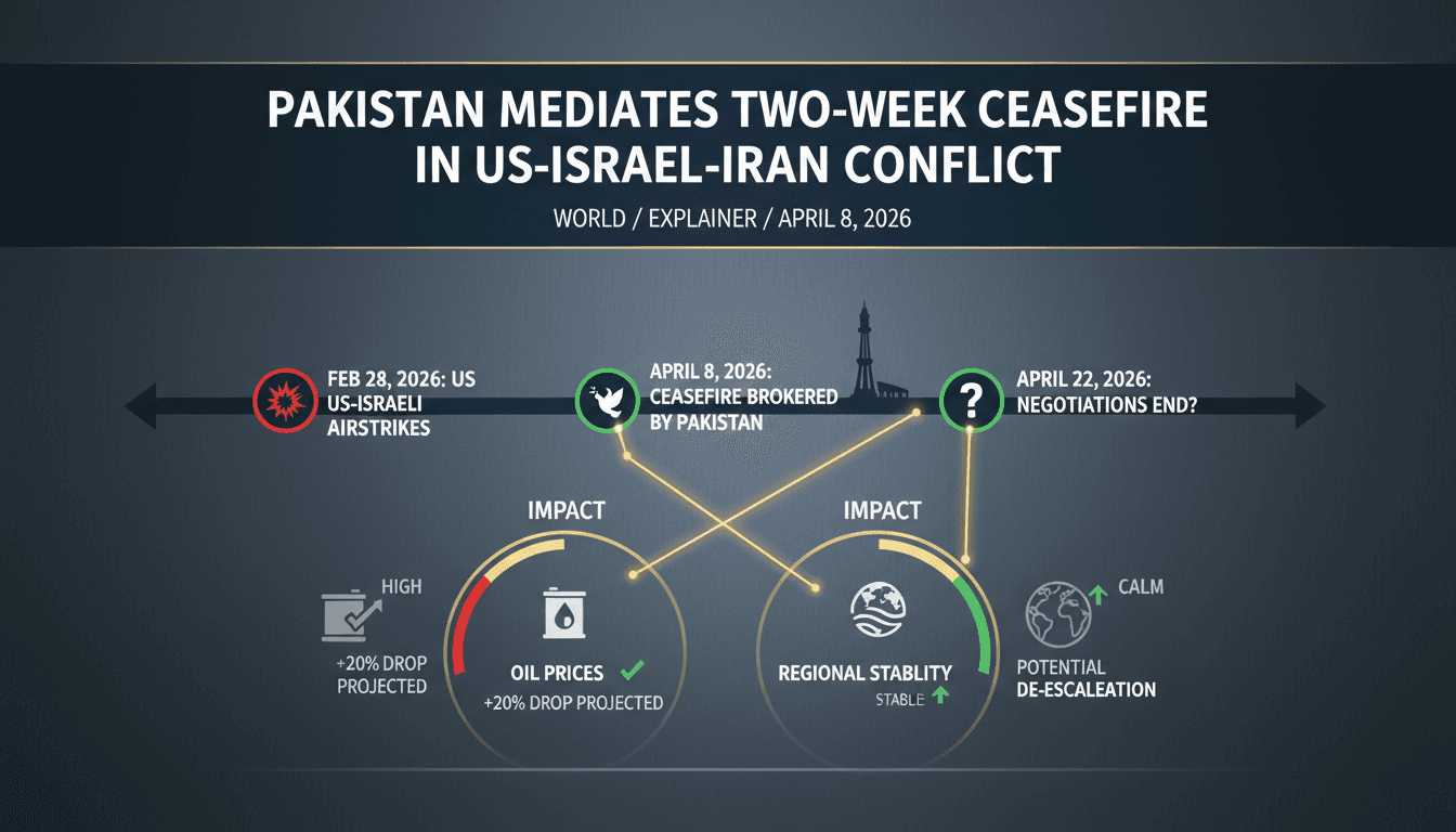 Pakistan Mediates Two-Week Ceasefire in US-Israel-Iran Conflict