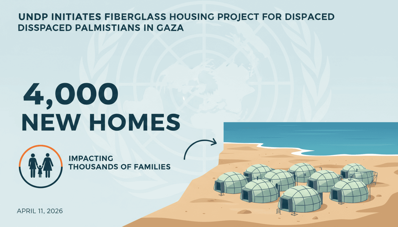 UNDP Initiates Fiberglass Housing Project for Displaced Palestinians in Gaza