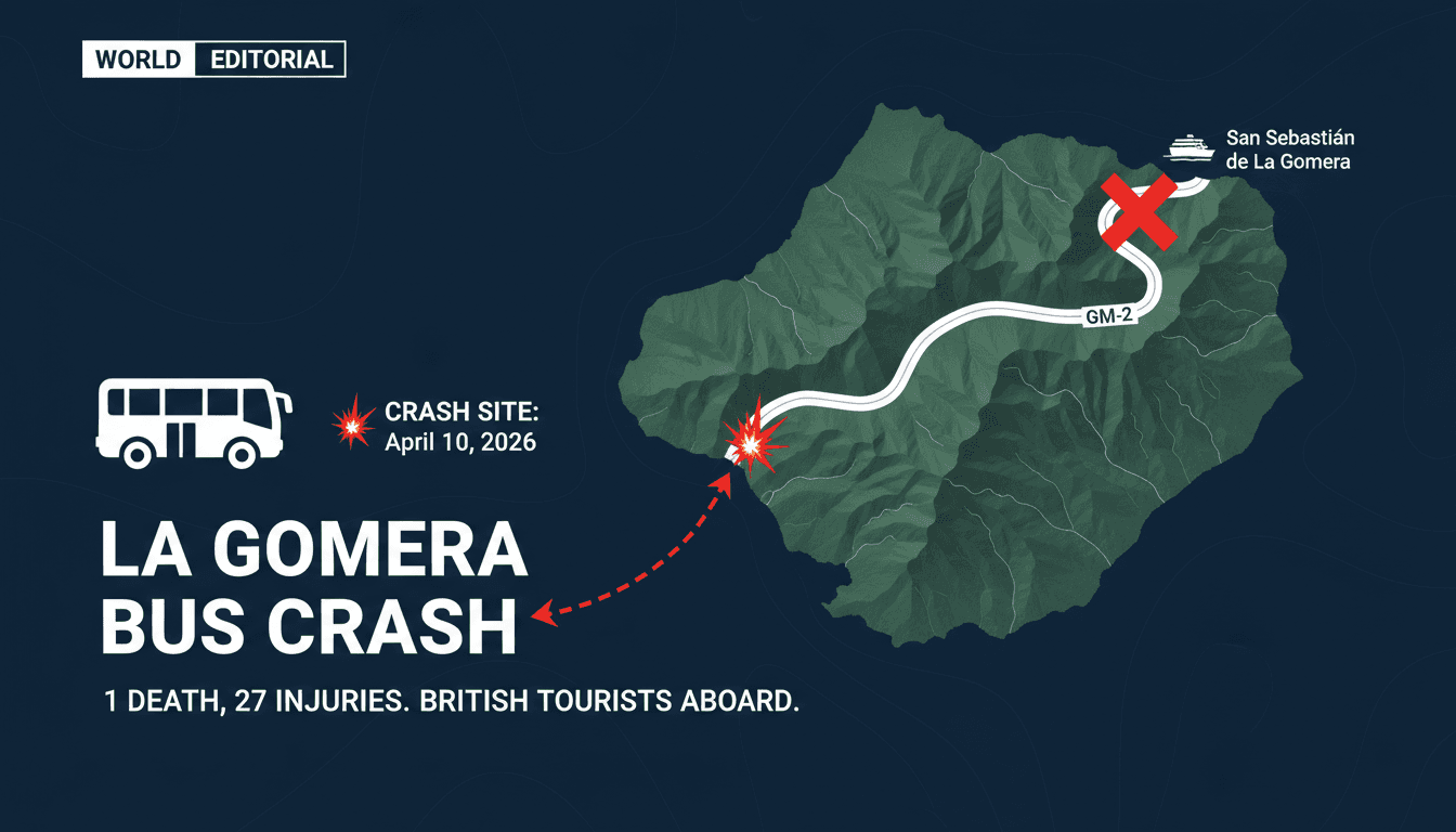 Tourist bus crash in La Gomera results in one death and 27 injuries