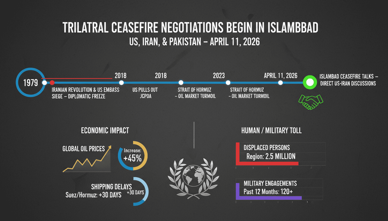 Trilateral Ceasefire Negotiations Begin in Islamabad Involving US, Iran, and Pakistan