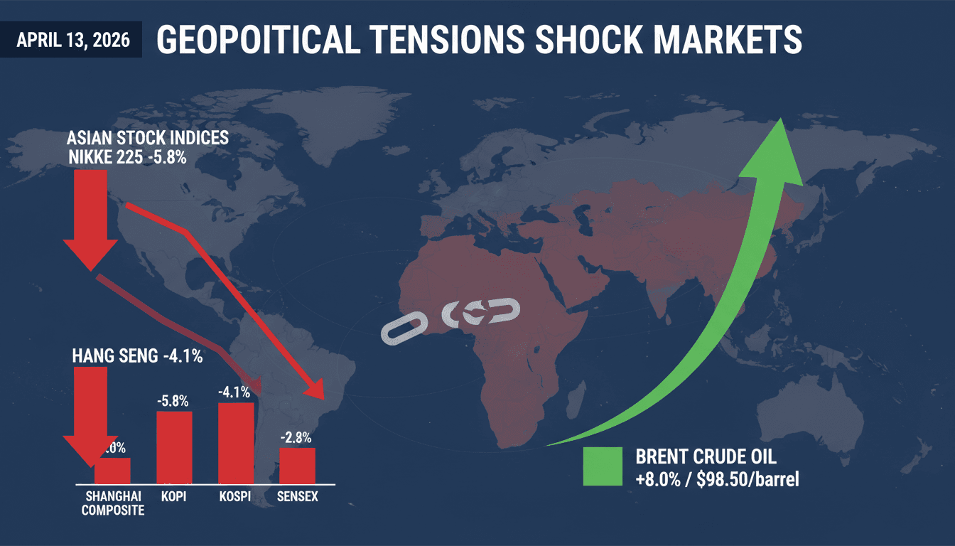 Asian Stock Markets Decline Following US-Iran Talks Collapse and Naval Blockade Announcement