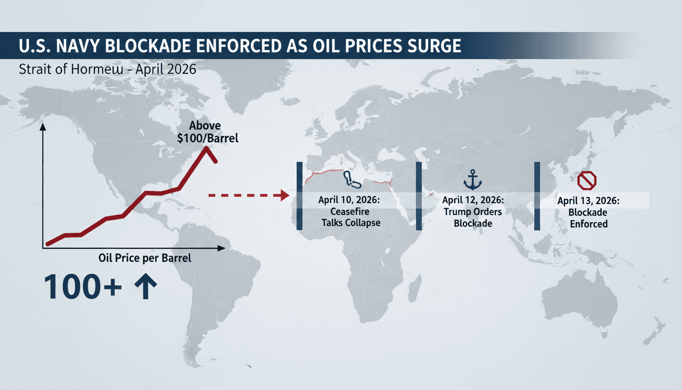 U.S. Navy Blockade of Iranian Ports Enforced as Oil Prices Surge Above $100 per Barrel