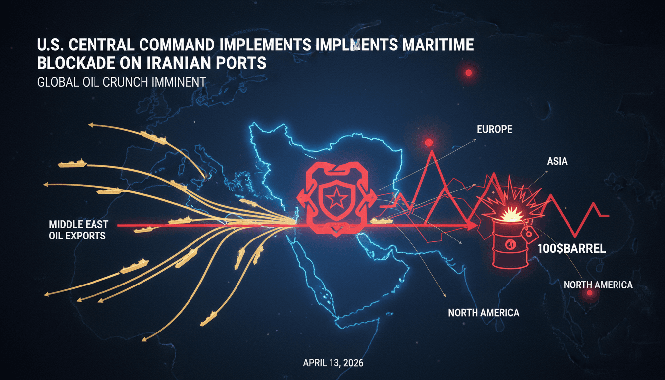 U.S. Central Command Implements Maritime Blockade on Iranian Ports Amid Rising Tensions