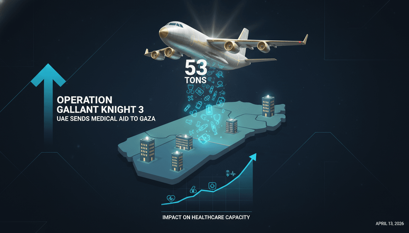 UAE Sends 53 Tons of Medical Aid to Gaza Under Operation Gallant Knight 3