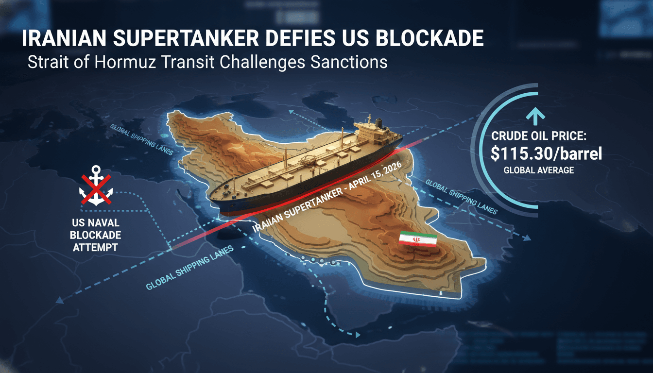 Iranian Supertanker Defies US Naval Blockade by Transiting Strait of Hormuz